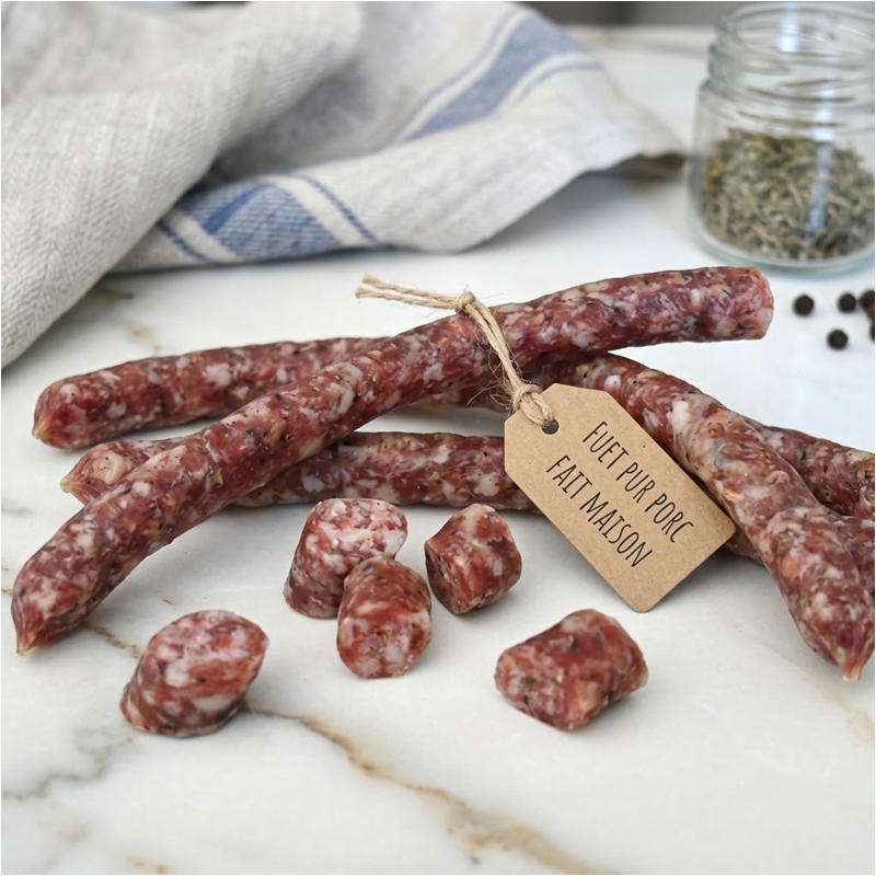 Fuet pur porc maison 100g | Charcuterie artisanale