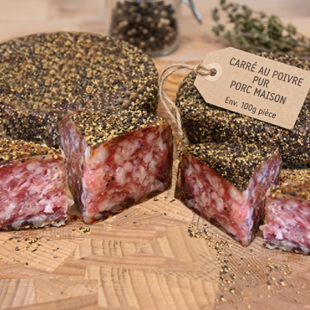 Carré au poivre pur porc maison 100g | Charcuterie belge